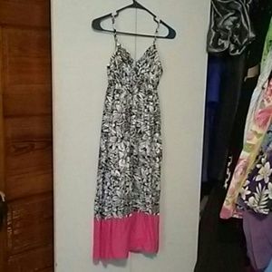 Aeropostale Dresses - Black and white dress with pink at the bottom Aeropostale Dresses - Black and white dress with pink at the bottom
